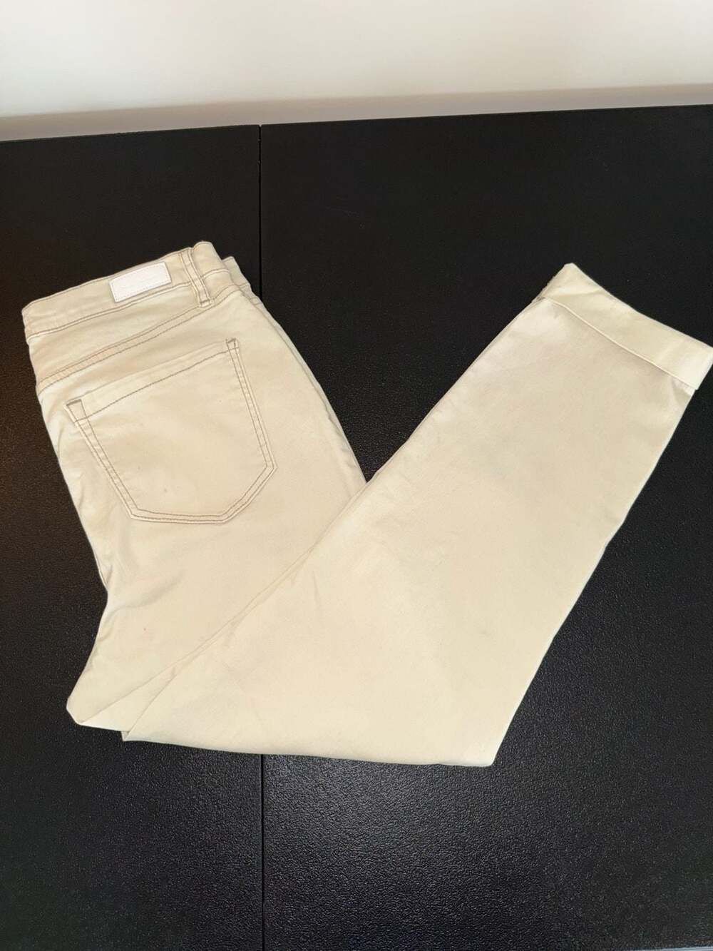 Nicole Miller New York Soho High Rise Ankle Slim Jeans Size 12 Cream